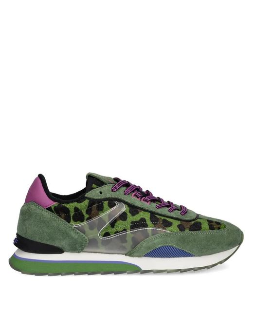 HOFF Green Animal Print Panelled Sneakers