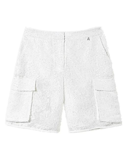 Twinset White Sequin-Embellished Shorts