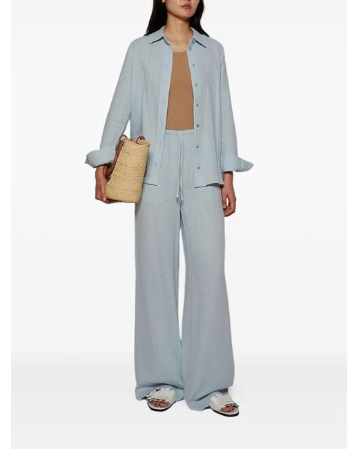 ÉTERNE Blue Button-Down Cotton Shirt