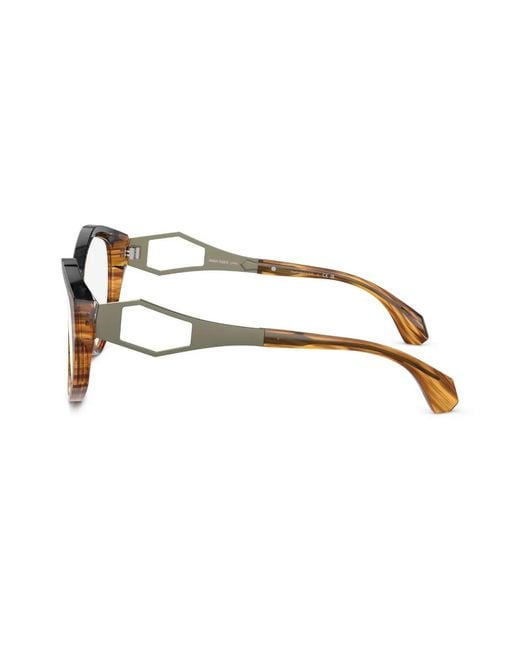 Alain Mikli Brown Geometric-Frame Glasses