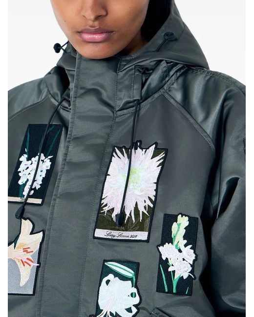 CECILIE BAHNSEN Gray X Alpha X Cb N-2B Floral-Appliqué Bomber Jacket
