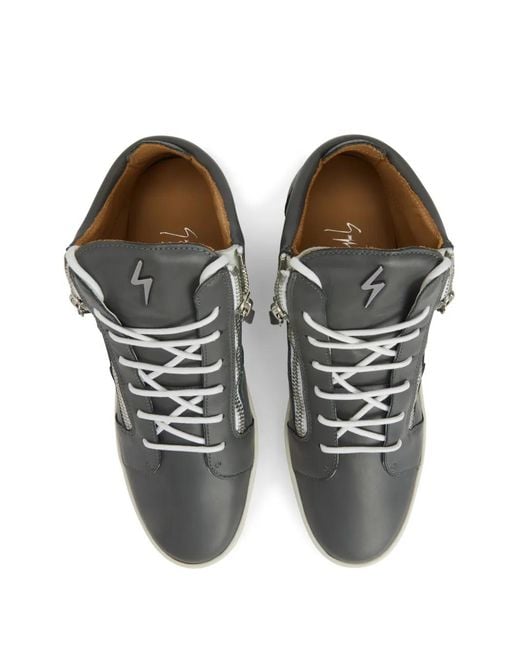 Giuseppe Zanotti Gray Kriss Mid-Top Sneakers for men