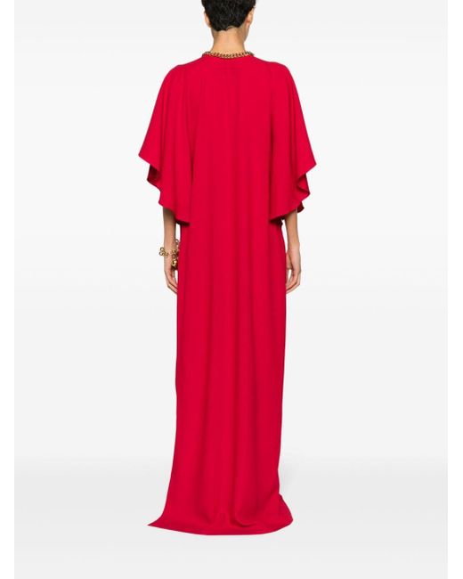 Vestido largo de crepé Moschino de color Red