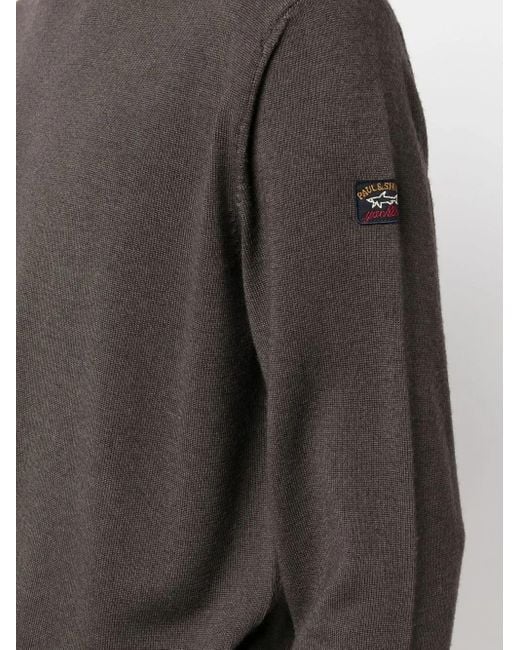 Paul & Shark Gray Crew Neck Sweater for men