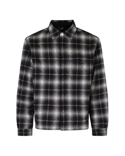 Represent Black Check-Pattern Quilted Shirt for men