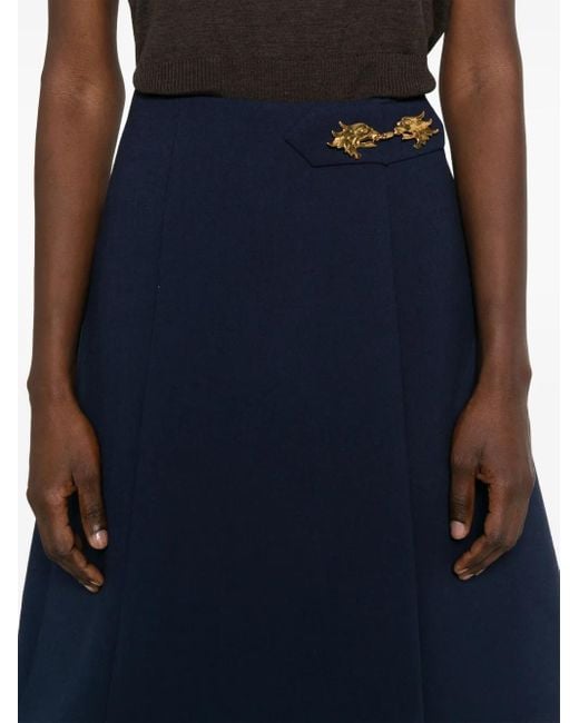 Valentino Garavani Blue Pleat-Detailed Mini Skirt