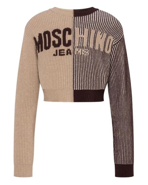 Moschino Cropped Trui in het Natural