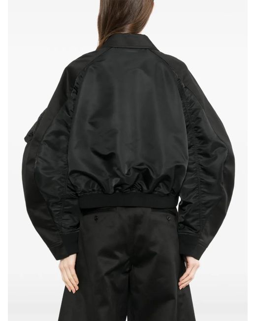 Sacai Black Two-Way Zip Bomber Jacket