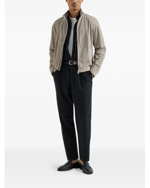 Brunello Cucinelli Brown Suede Jacket for men