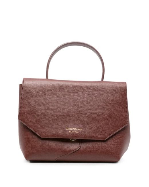 Emporio Armani Brown Leather Tote Bag