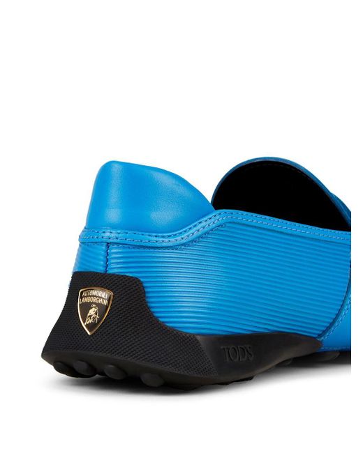 Tod's Blue Automobili Lamborghini Slip-on Leather Driving Shoes