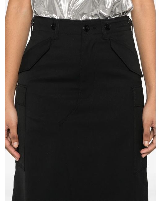 Junya Watanabe Cargo Midi-Rok in het Black