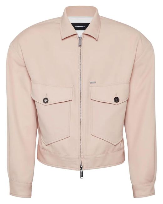 DSquared² Natural Virgin Wool Bomber Jacket for men