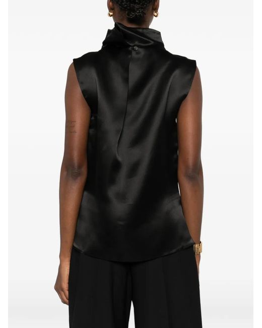Mark Kenly Domino Tan Black High-Neck Top