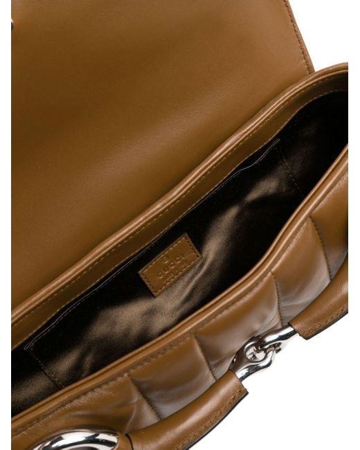 Gucci Brown Medium Horsebit Chain Quilted Bag