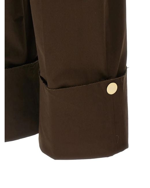 DARKPARK Brown Diana Belt-Loop Turn-Up Trousers