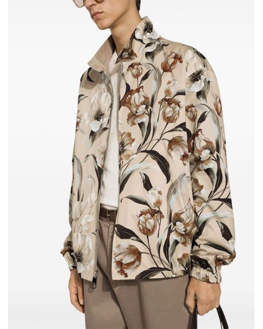 Dolce & Gabbana Natural Reversible Floral Print Jacket for men