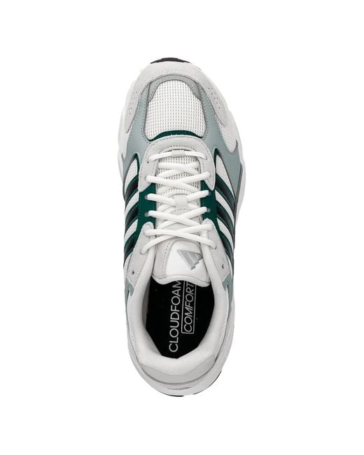 Adidas White Crazychaos 2000 Logo-Print Sneakers for men