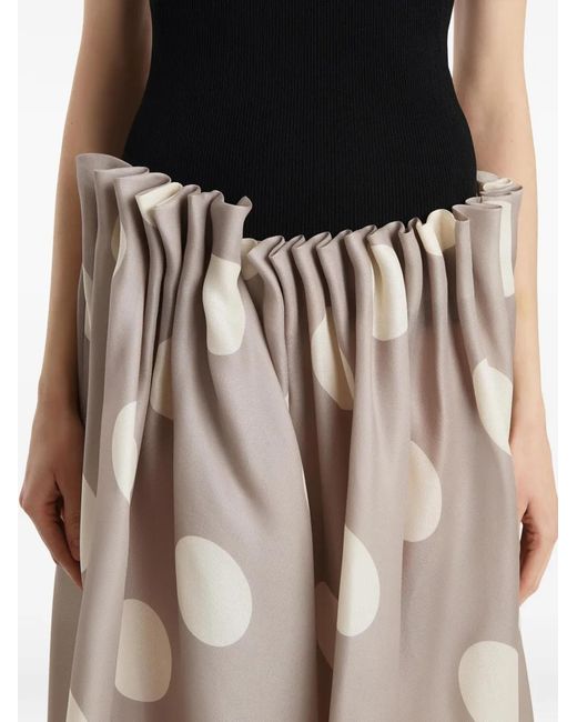 Khaite Natural Polka-Dot Skirt