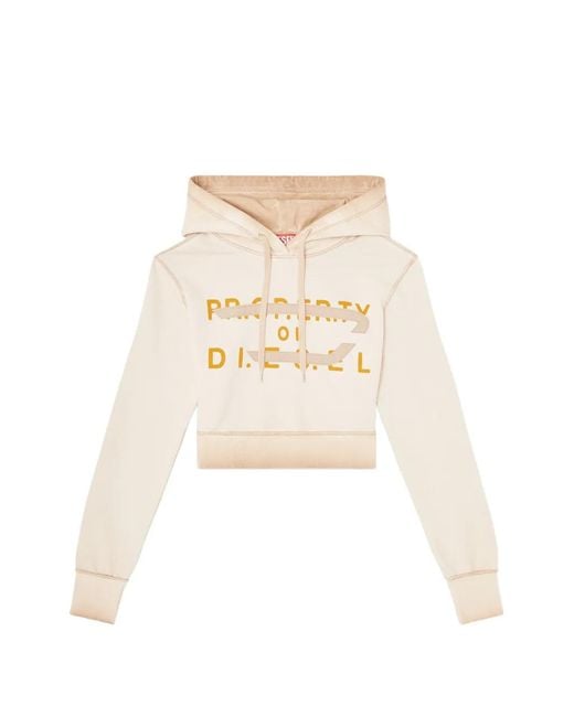 DIESEL White F-Slimmy Logo-Print Hoodie