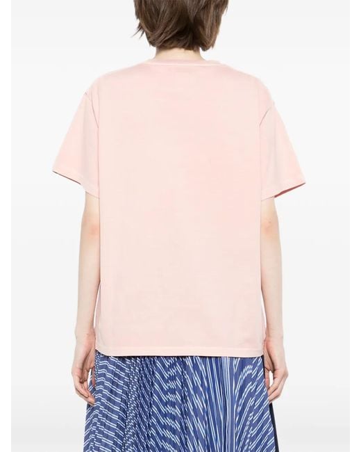 SPORT b. by agnès b. Pink Dinosaur-Embroidered Short-Sleeves T-Shirt