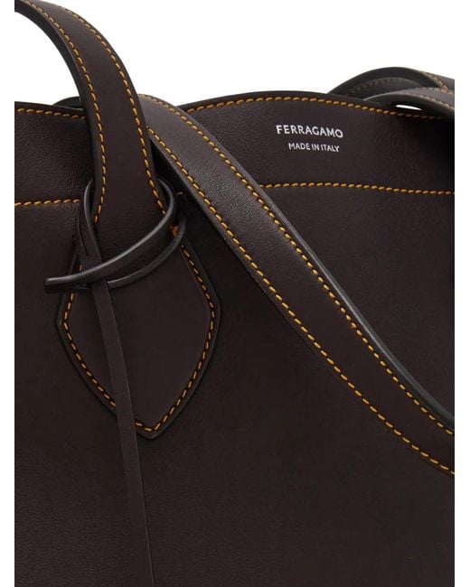 Ferragamo Black North-South Tote Bag for men