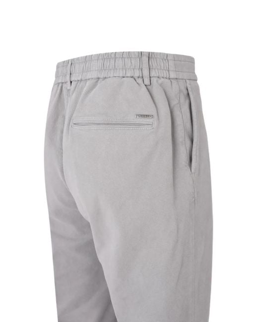 Peserico Gray Drawstring Trousers for men