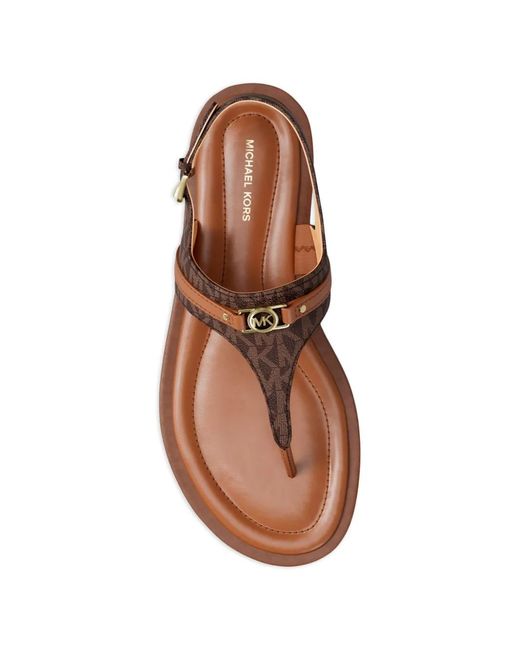 Michael Kors Brown Mandy Buckle Pattern Sandals