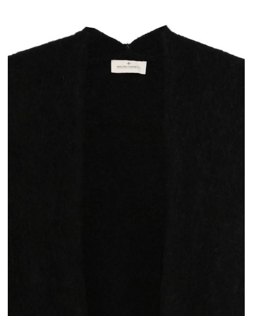 Bruno Manetti Black Brushed-Finish Open-Front Coat