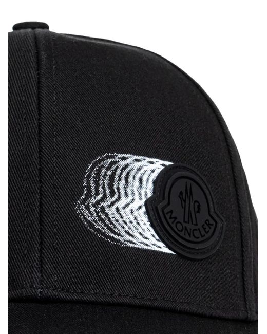 Moncler Black Cotton Baseball Cap for men