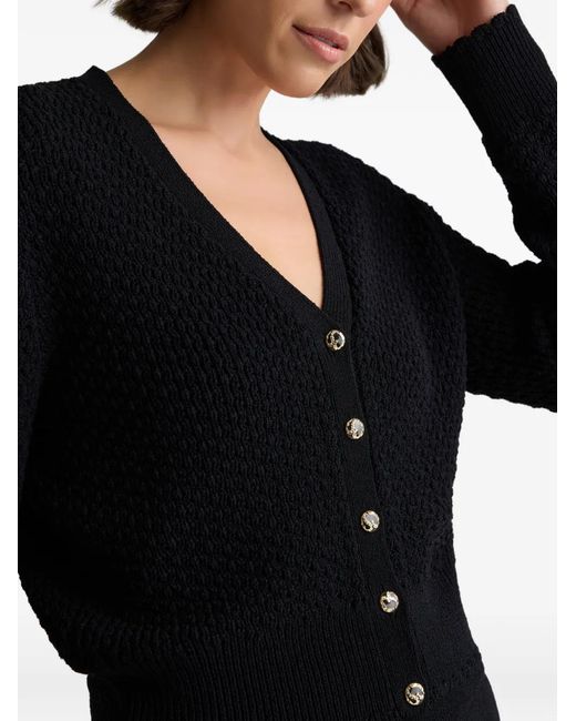 St. John Black Crepe Knit Cardigan
