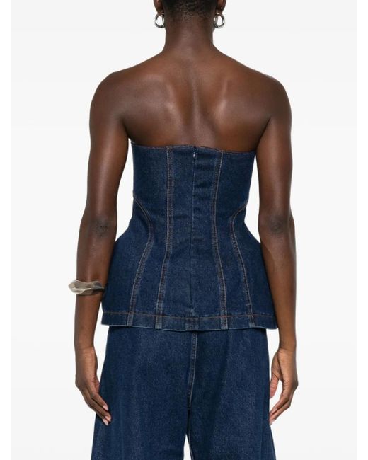 Magda Butrym Blue Denim Corset