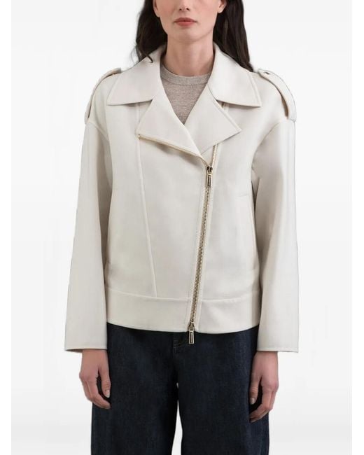 Moorer Gray Viana Biker Jacket