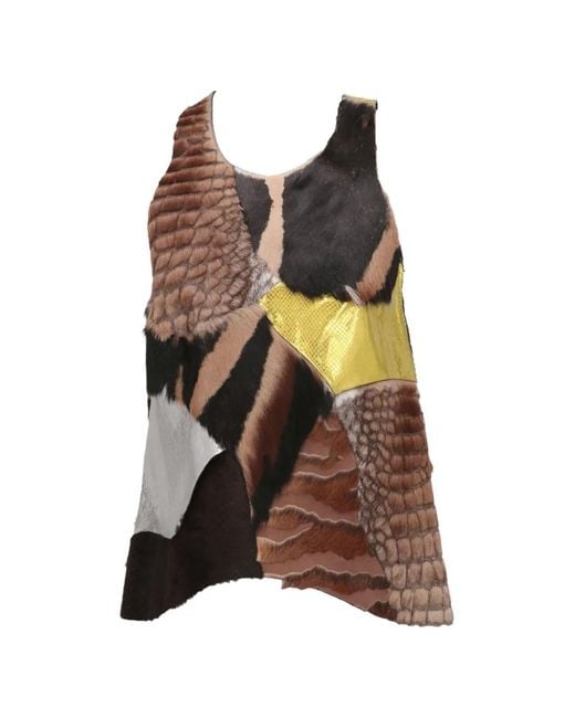 Tom Ford Brown Patchwork Top