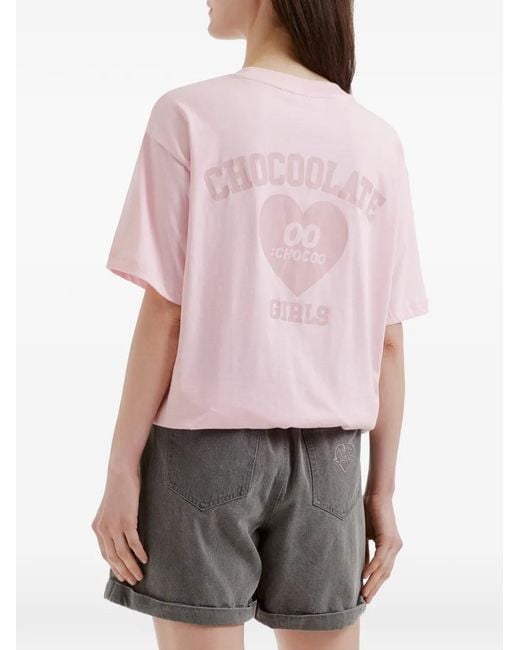 Chocoolate Pink T-Shirt À Logo Imprimé