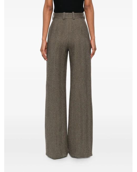 Ermanno Scervino Gray Herringbone Trousers