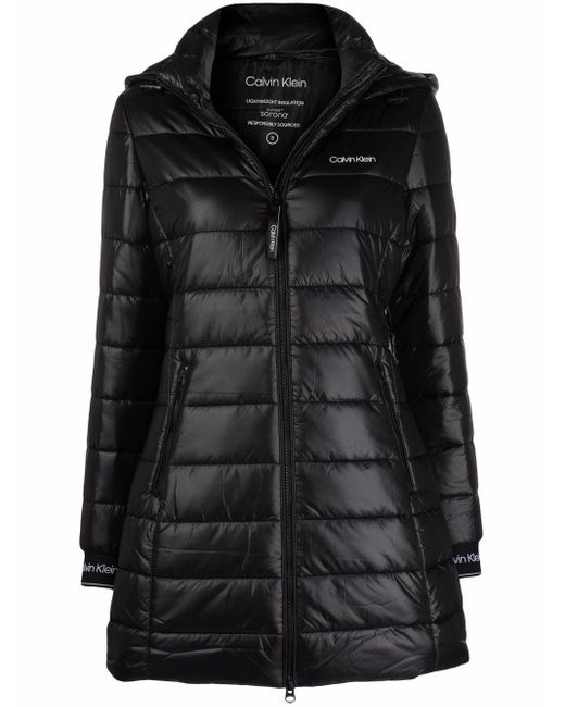 Calvin Klein Padded Down-filled Coat in Black - Lyst