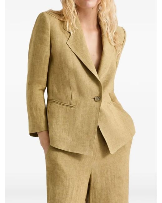 Marella Metallic Button Flax Blazer