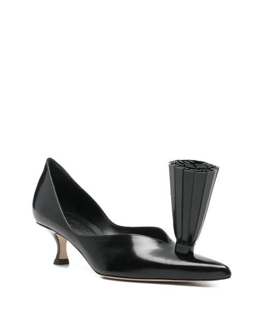 A.W.A.K.E. MODE Black Leather Pumps