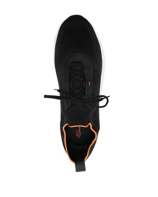 Santoni Sneakers mit gestricktem Einsatz in Black für Herren