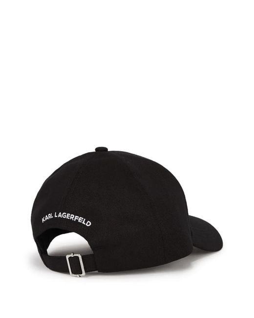 Karl Lagerfeld Black Cap With Embroidered Logo