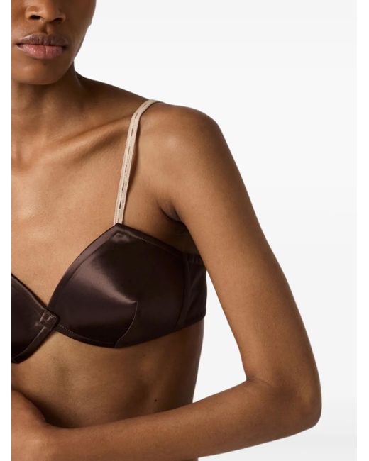 Miu Miu Brown Satin Bra