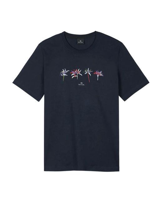 Paul Smith T-Shirt Mit Blumen-Print in Blue für Herren