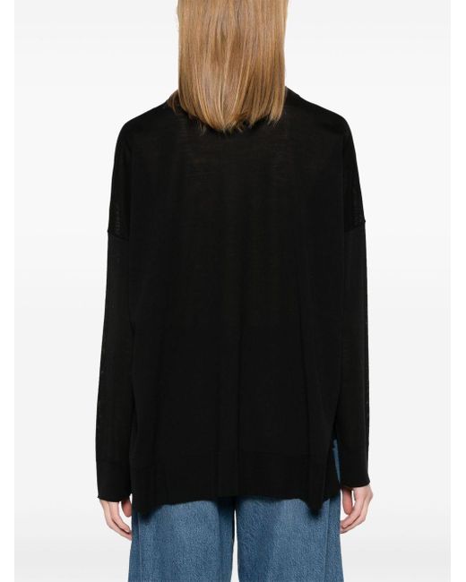 Roberto Collina Black Merino Wool Sweater