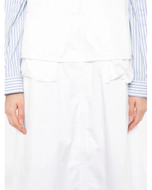 JNBY White Zipped Midi Dress
