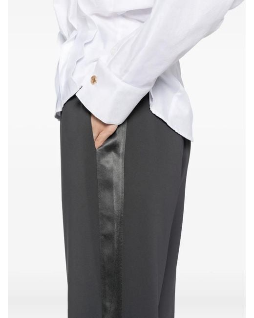 Elisabetta Franchi Gray Crêpe Trousers