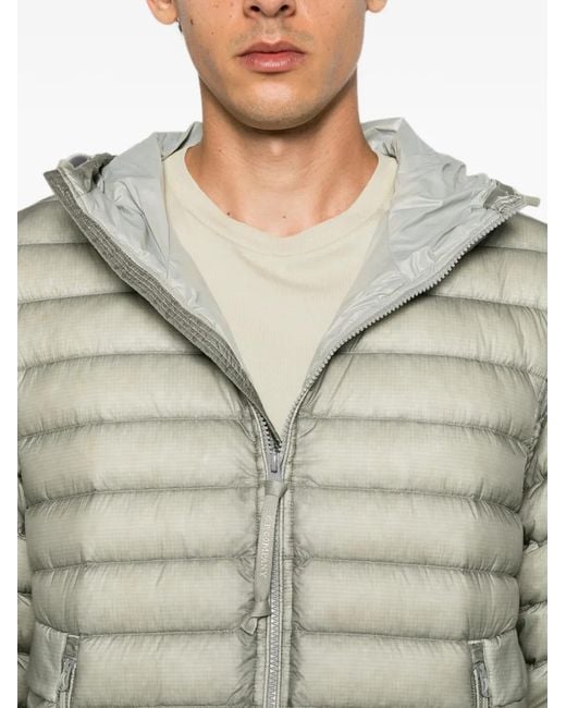 C P Company Gray Goggle-Detail Quilted Jacket for men