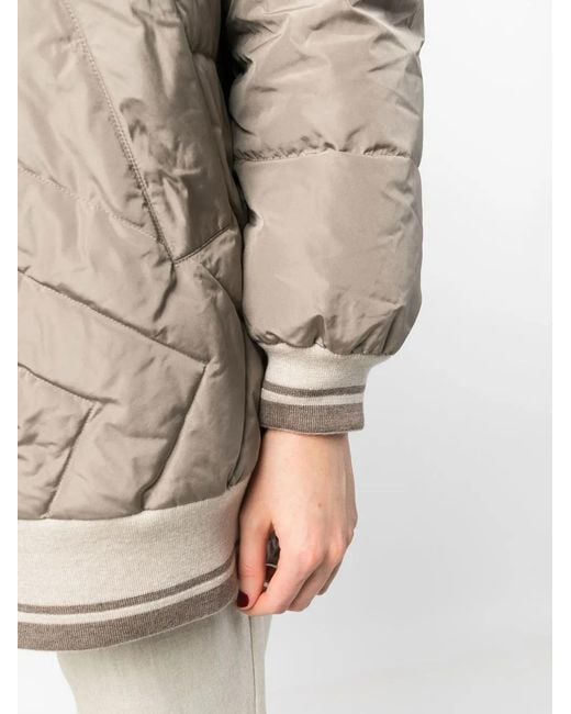 Lorena Antoniazzi Natural Quilted Bomber Jacket