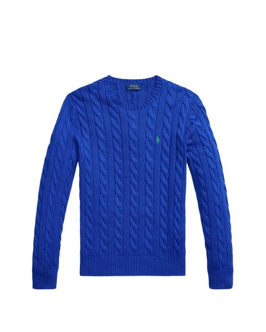 Polo Ralph Lauren Blue Long Sleeves Round Neck Rib Sweater for men