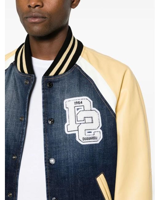 DSquared² Blue College' And Varsity Jacket for men